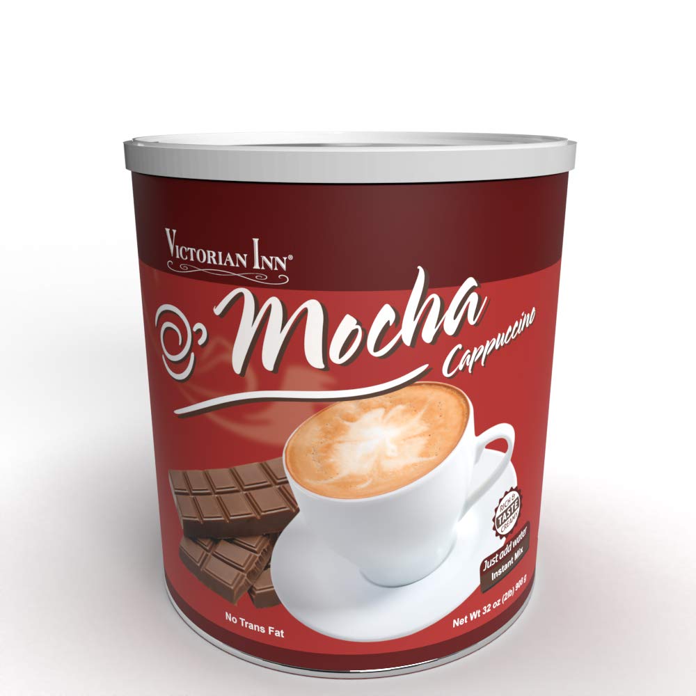 Victorian Inn Instant Cappuccino - Mocha Flavor - Rich & Velvety Coffee Mix - Perfect Hot, Cold, or Blended - Ideal as Coffee Creamer - (2) 2 lb Canister