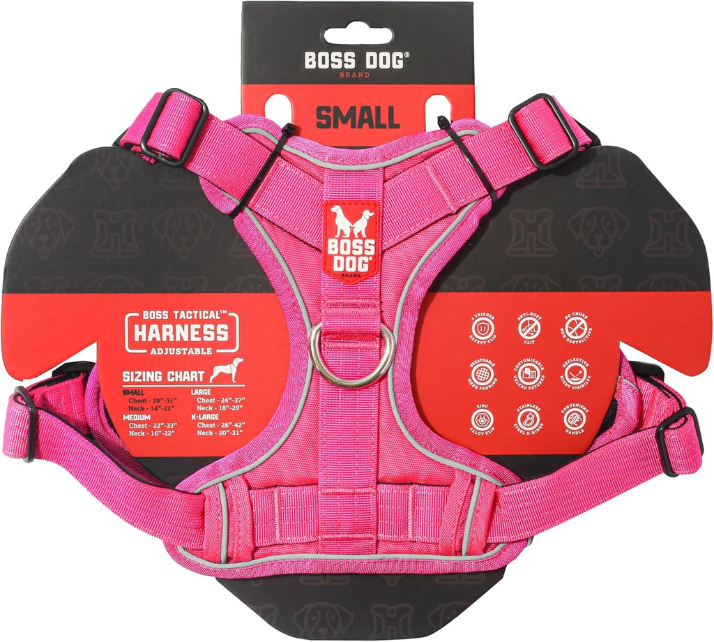 Boss Dog Tactical Harness, Hot Pink, Large